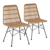 STUHL-SET 2 Aitana, Ratan/Schwarz - Schwarz, Kunststoff/Metall (48/85/61cm) - VS Venta-stock