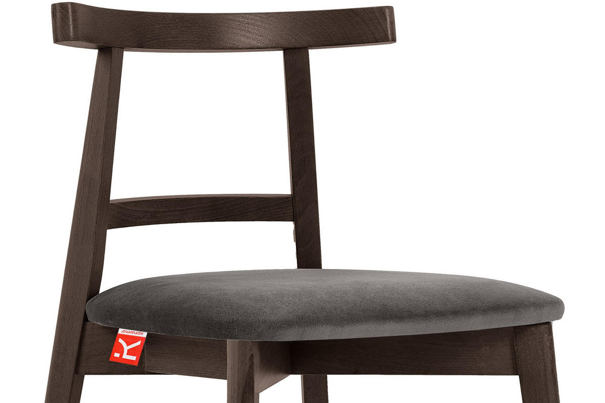 ESSTISCHSTÜHLE LILIO 2 St Vintage, Grau / dunkelbraun - Dunkelbraun/Grau, Holz/Textil (47/76/45cm) - KONSIMO®