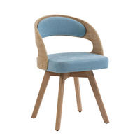 ESSZIMMERSTUHL drehbar ca. 44 x 41 x 75 cm Leinen Blau - Blau, Holz (44/72/41cm) - Meubliv