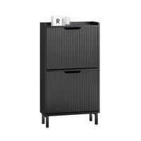 SCHUHSCHRANK Schwarz - Schwarz, Holzwerkstoff/Metall (50/90/19cm) - SoBuy