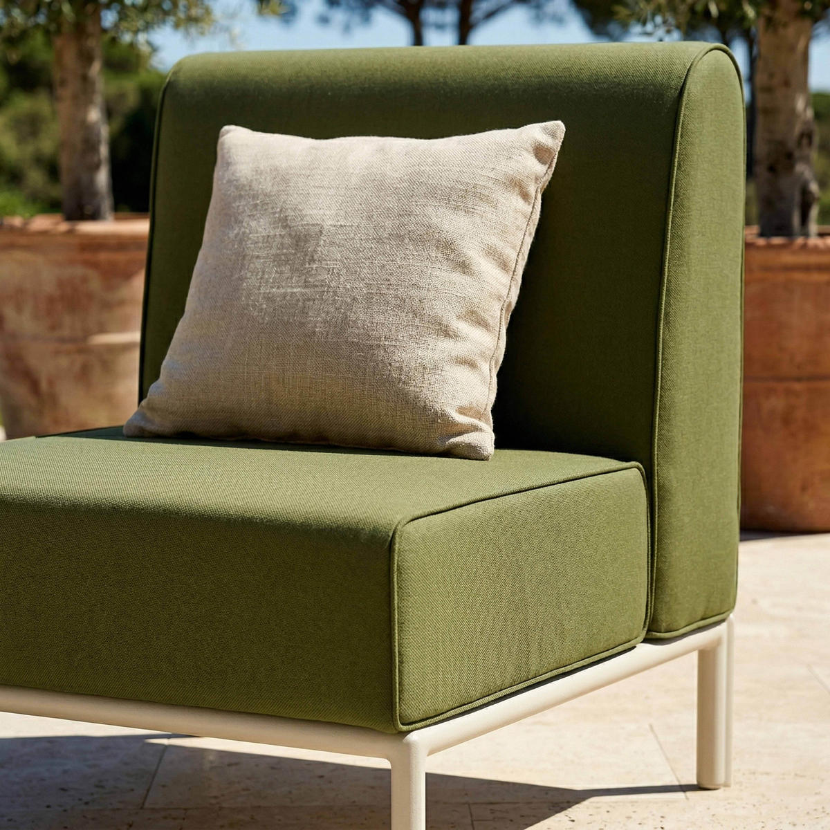 SESSEL, Kakigrün - Grün, Textil (80/78/72cm) - Oviala