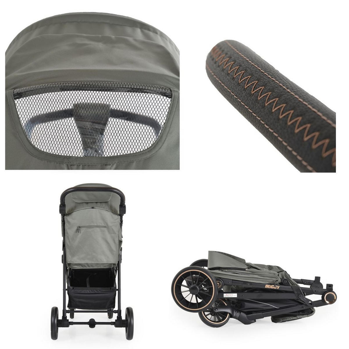 BUGGY Sommer grau Kinderbuggy, Sonnendach, EVA-Räder, verstellbar - Grau, Metall (95/58/110cm) - Moni