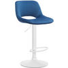 BARHOCKER JAKSON Blau Samt Weiß - Blau, Textil/Metall (42/86/46cm) - DELUKE