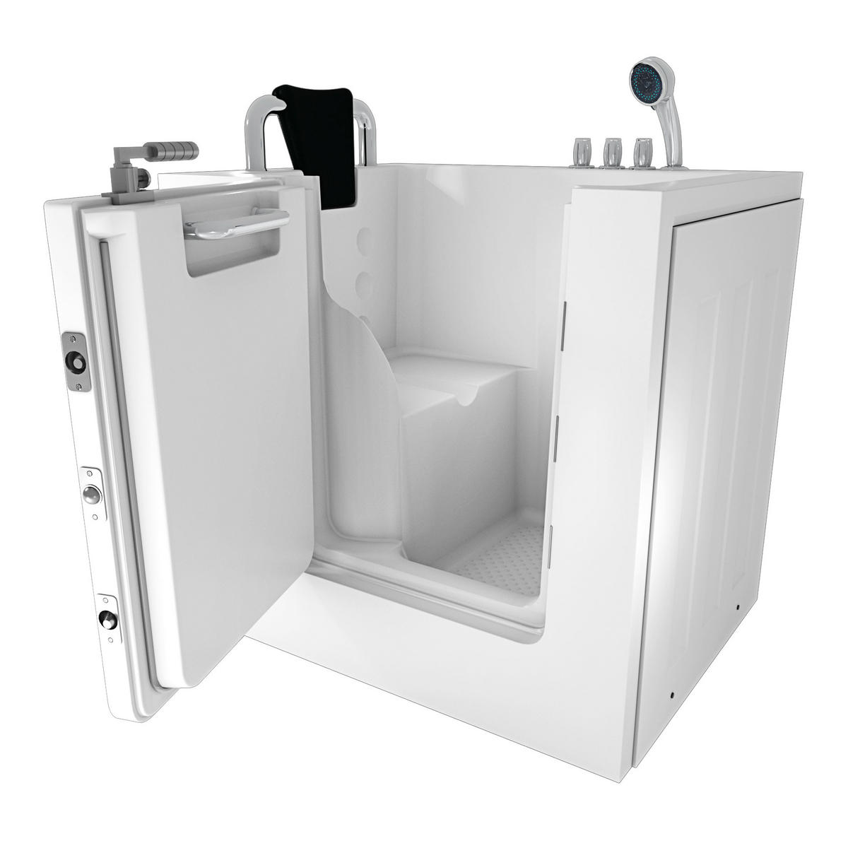 SENIORENWANNE S02-TH-B-L Weiß - Weiß, Glas/Kunststoff (78/113/100cm) - AcquaVapore by Sandra Jentho