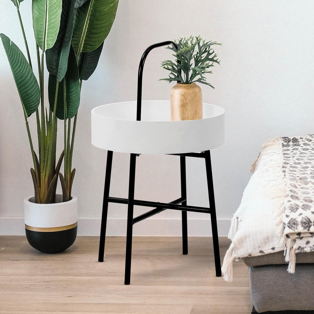 BEISTELLTISCH Jaipur, weiß - Weiß, Holzwerkstoff (65/40/40cm) - VS Venta-stock