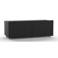 TV-LOWBOARD Kolder 100 cm Schwarz mit geriffelten Fronten - Silberfarben/Schwarz, Holzwerkstoff/Kunststoff (100/38/43cm) - Ravio