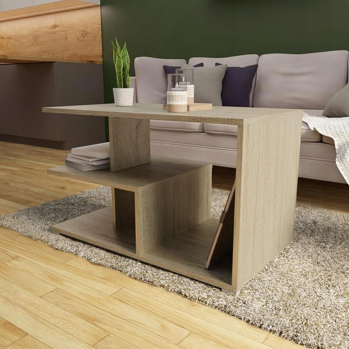 COUCHTISCH TEXAS EX3 Sonoma Eiche 90/51/55 cm - Sonoma Eiche, Holzwerkstoff (51/90/55cm) - Matkam Möbel