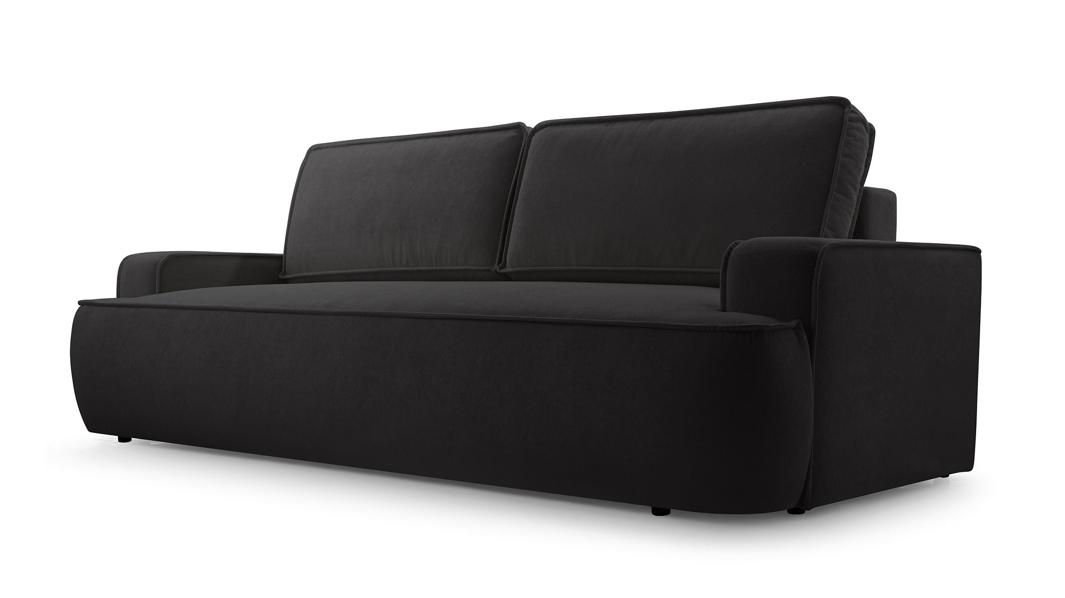 SOFA MONOS SCHWARZ Schlaffunktion Bouclé - Schwarz, Textil (248/94/110cm) - Luxkor24