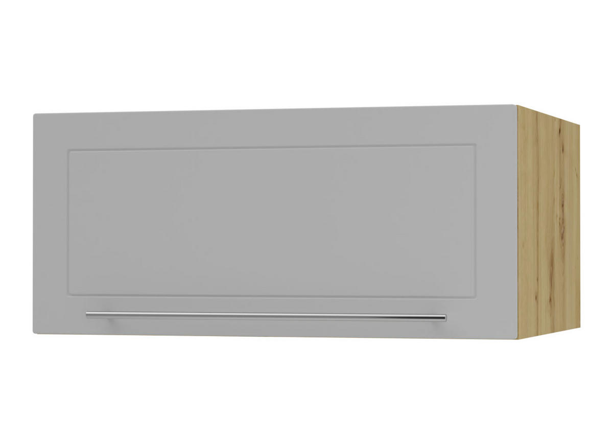 KLAPPHÄNGESCHRANK Kvantum W6B/80 Dust Grey Matt / Eiche Artisan Matt 80 / 59 / 36cm - Eiche Artisan/Grau, Holz/Holzwerkstoff (80/36/59cm) - Feldmann-Wohnen