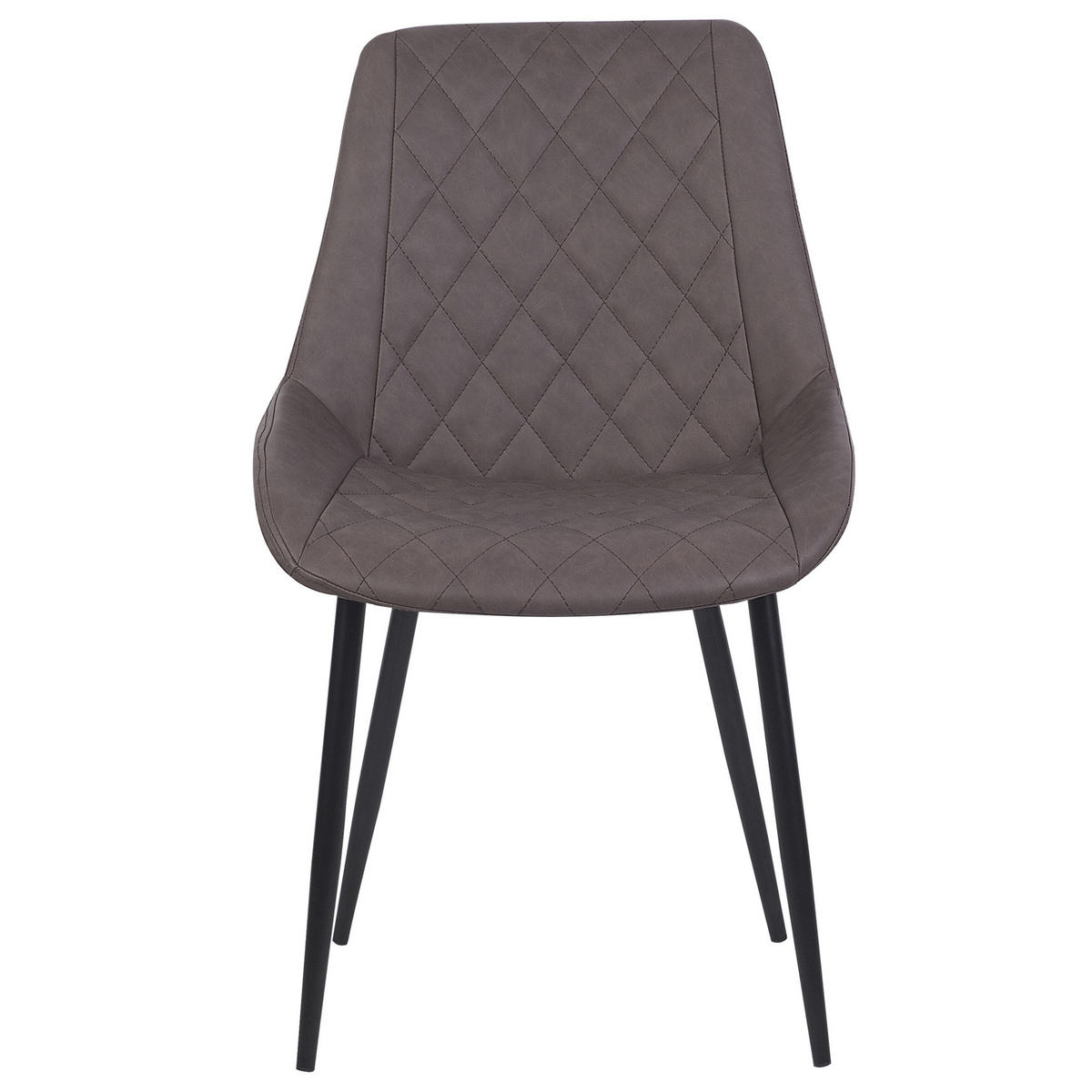 ESSZIMMERSTUHL 2er-Set Kunstleder Dunkelbraun Maribel - Braun, Textil/Metall (52/85/61cm) - Beliani