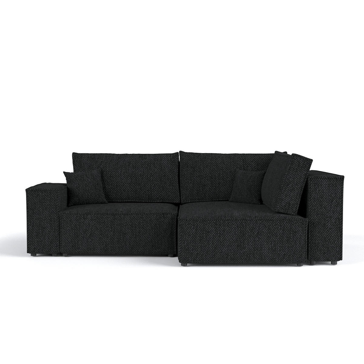 ECKSOFA AVION mit Schlaffunktion Schwarz im Neve Stoff - Schwarz, Holz/Holzwerkstoff (253/148cm) - AltaBeds