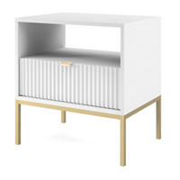 NACHTTISCH Weiß NEW Goldfarben - Goldfarben/Weiß, Holzwerkstoff (54/56/39cm) - Sepro Meble