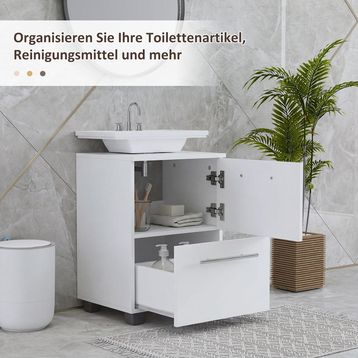 HÄNGESCHRANK Weiß 1 Stück - Weiß, Kunststoff (41.5/59/35.5cm) - GiPP