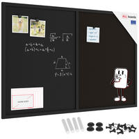 KOMBITAFEL Kork/schwarz magnetisch 90x60 Holzrahmen schwarz lackiert - Schwarz, Holz (90/60/1.5cm) - ALLboards