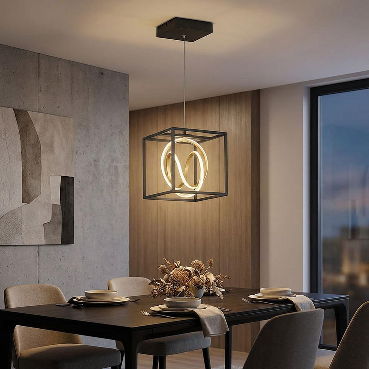 LED HÄNGELAMPE Gisi Schwarz Gold - Schwarz, Metall (25/25/150cm)