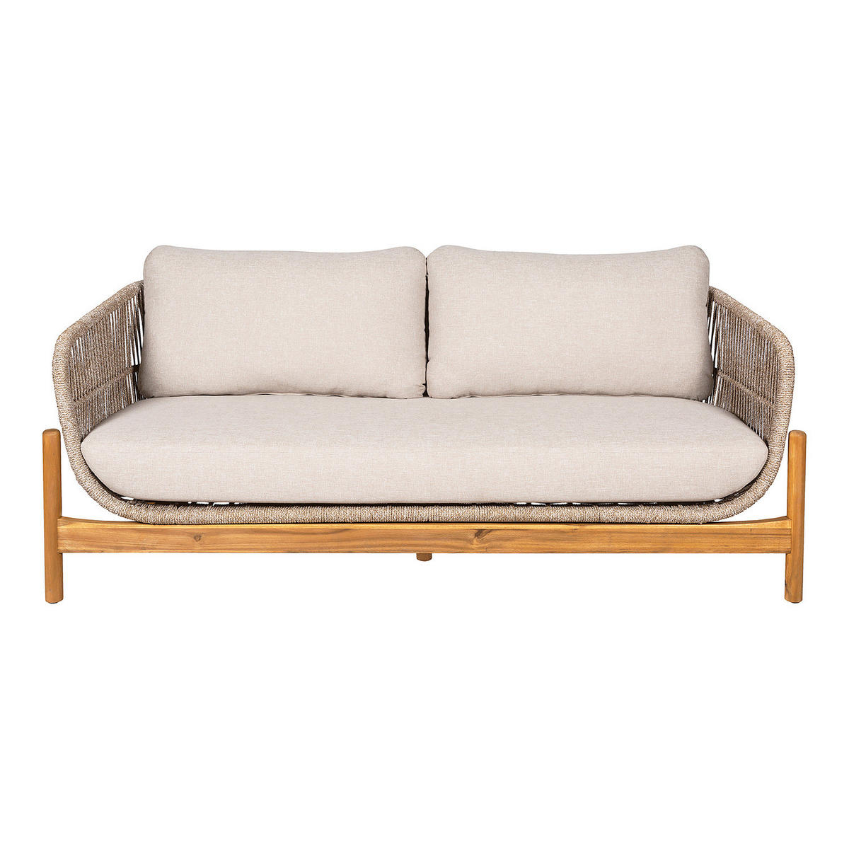 LOUNGECOUCH - Beige - Braun - Polyester - Stahl - 175 x 72 x 79 cm - Beige/Braun, Holz/Textil (175/72/79cm) - home24