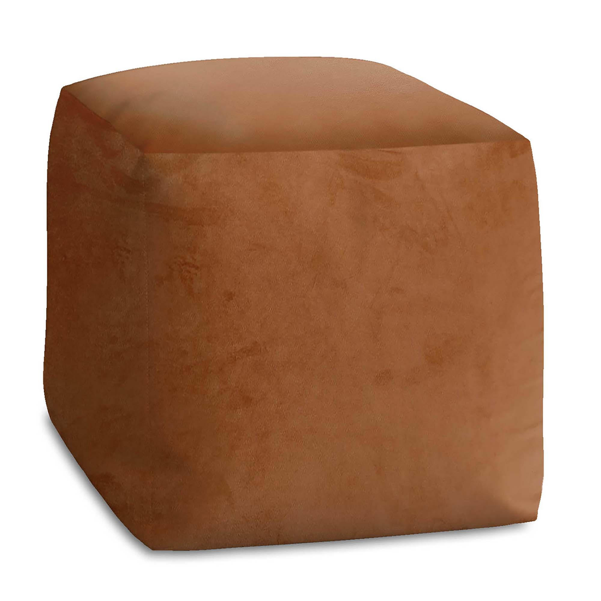SITZSACK CUBE Samtstoff Pumpkin Spice - Dunkelorange, Textil (60/60/60cm) - Dreamroots