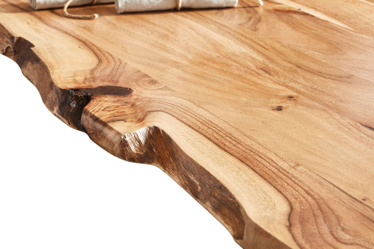 TISCHPLATTE MILO - Beige/Naturfarben, Akazienholz/Holz (100/240/4cm) - SAM
