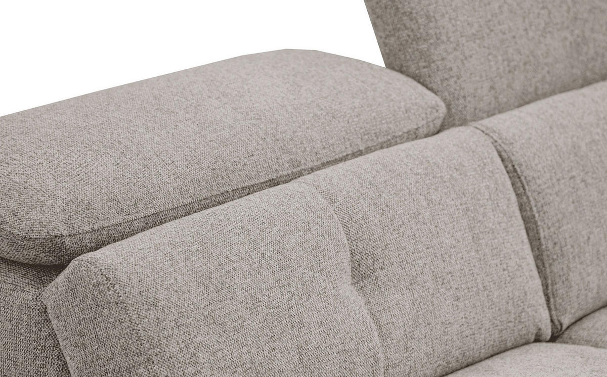 SOFA AVENA 3-Sitzer mit 1 Relaxfunktion, taupe - Taupe, Holzwerkstoff/Textil (204/80/108cm) - Courtois Laville