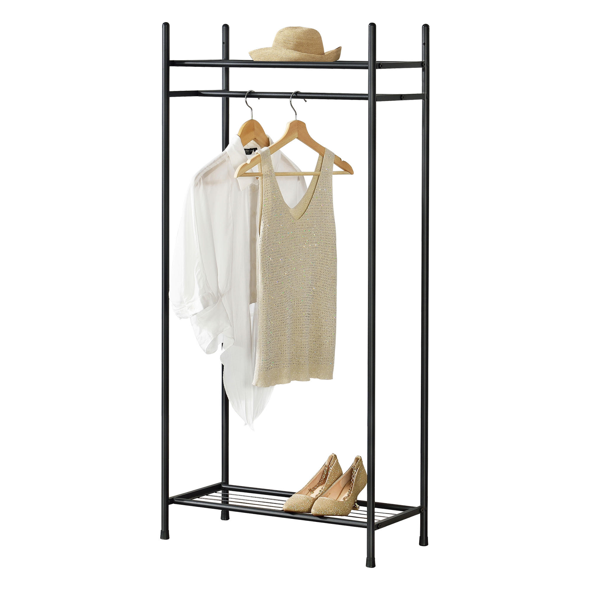 GARDEROBENSTÄNDER - Schwarz, Metall (60/130/30cm) - [en.casa]