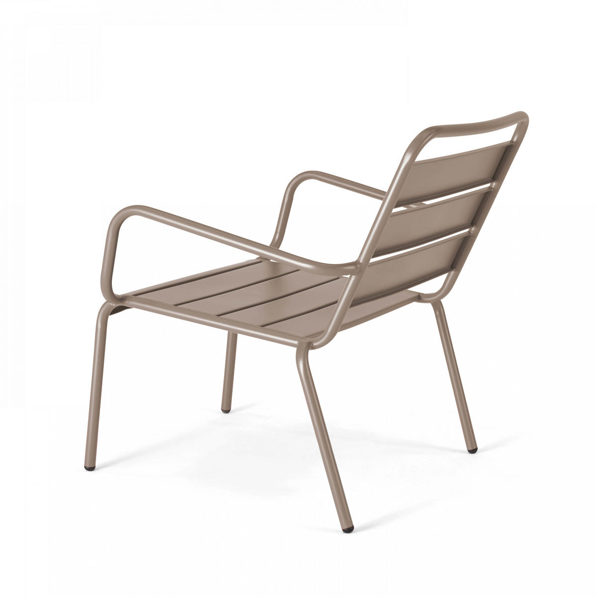 RELAXSESSEL MIT HOCKER 2-tlg., Taupe - Taupe, Metall (64/72/60cm) - Oviala