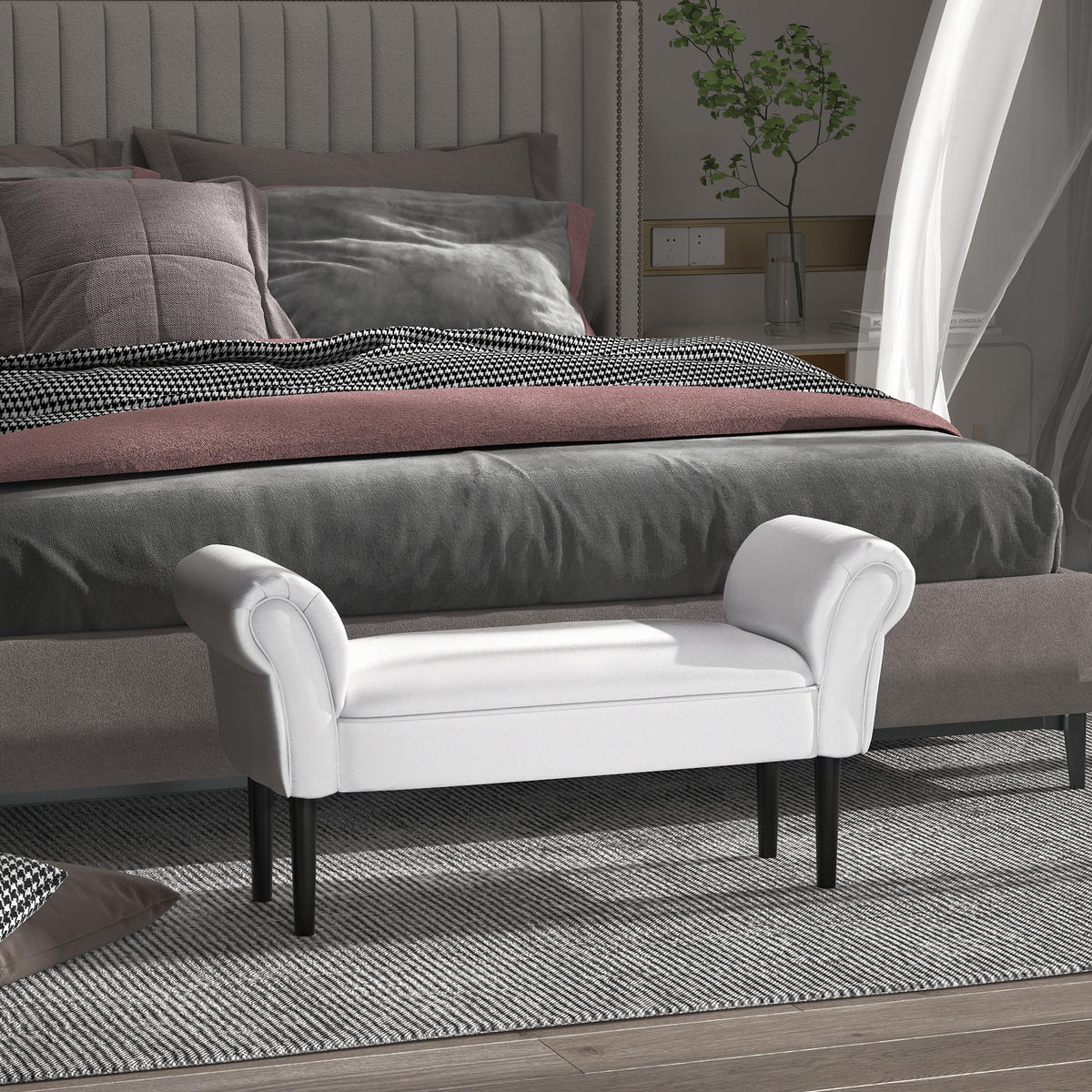 SITZBÄNKE Weiß 1 Stück - Weiß, Kunststoff (102/51/36cm) - GiPP