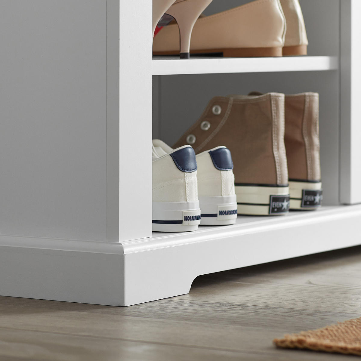 SCHUHBANK Weiß - Weiß, Holzwerkstoff (90/45/30cm) - SoBuy