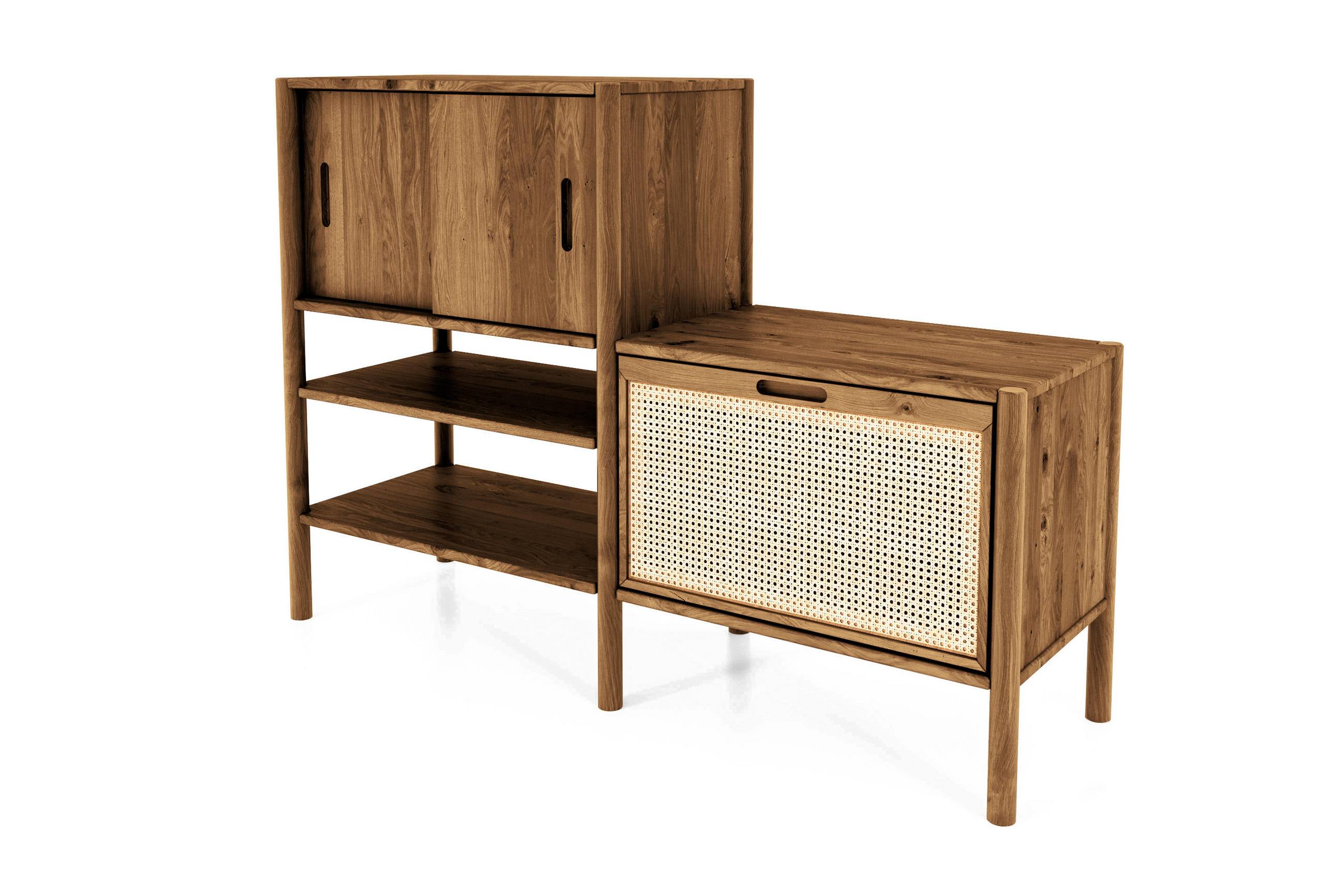 REGAL INA Wildeiche - Alteiche, Holz (148/106/46cm) - byoak