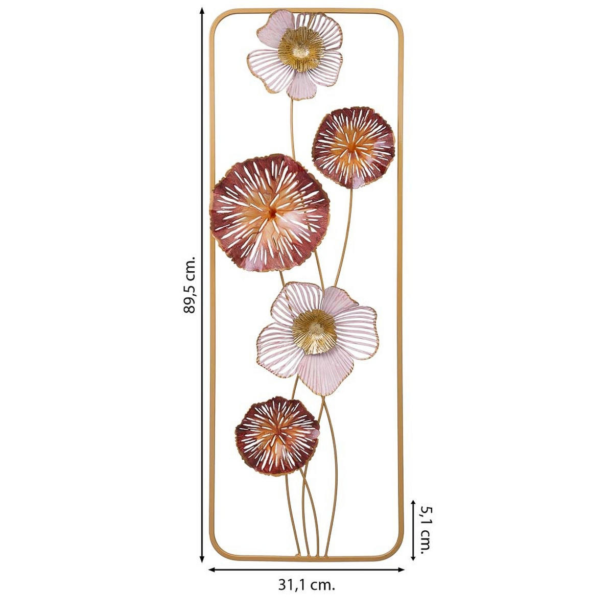 WANDDEKO-OBJEKT aus Metall, 31x90x5cm - Multicolor, Metall (31.1/5.1/89.5cm) - Wanderlust