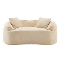 2-SITZER 170/87/65 cm beige aus Schaumstoff und Federkern mit 2 Kissen - Beige, Textil (87/65/170cm) - OKWISH