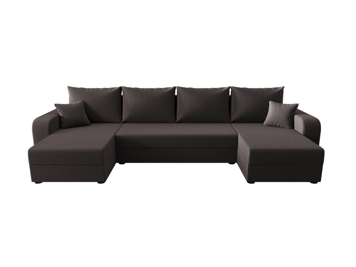 WOHNLANDSCHAFT HEWLET U BIS Zoom 21 mit Schlaffunktion - Dunkelgrau, Textil (305/90/140cm) - Bedante