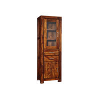 VITRINE Sheesham 60x40x180 braun lackiert METRO LIFE #106 - Braun, Holz (60/180/40cm) - Massivmoebel24