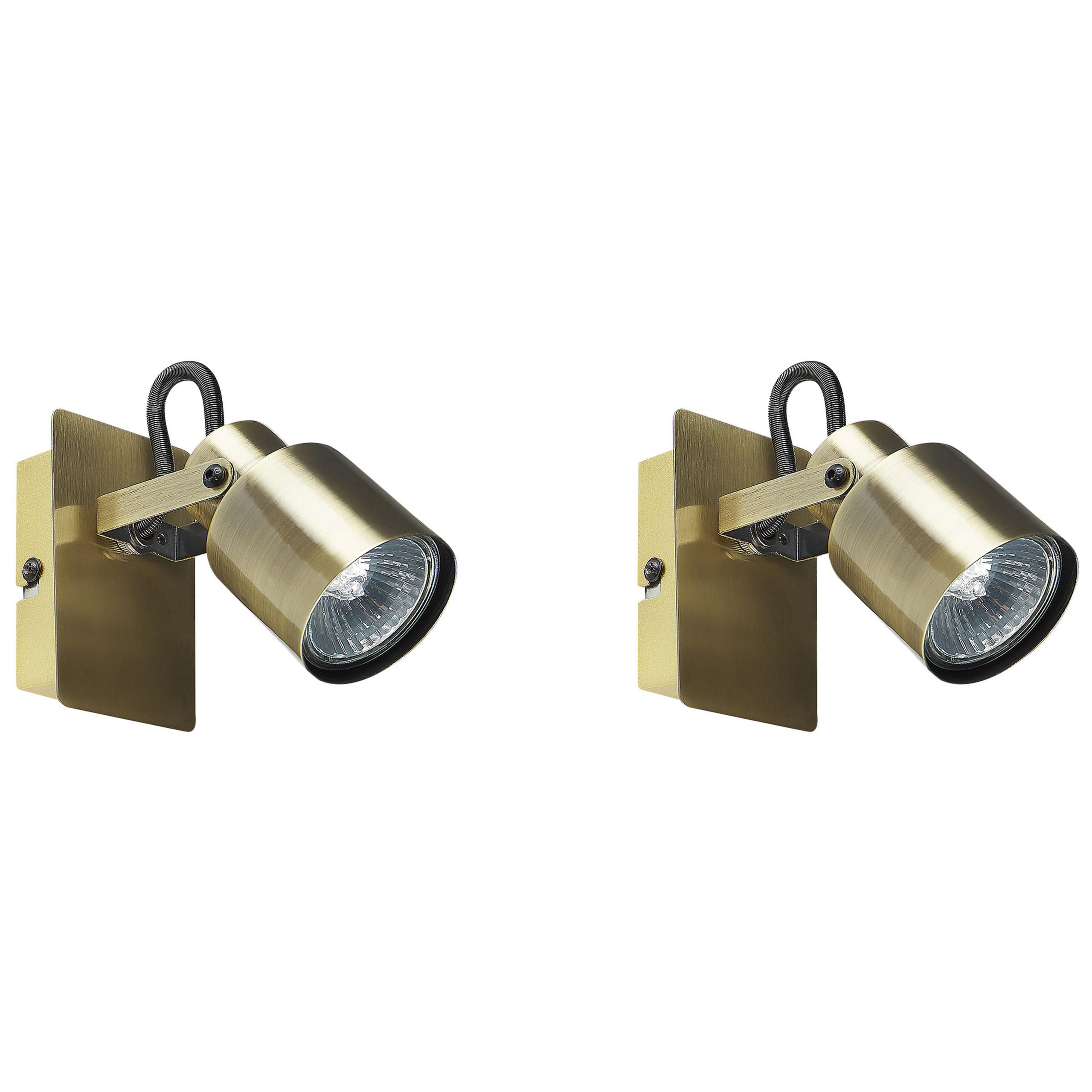 WANDLEUCHTE 2er-Set Bonte 5/10/10 cm - Messingfarben, Metall (10/10/5cm) - Beliani