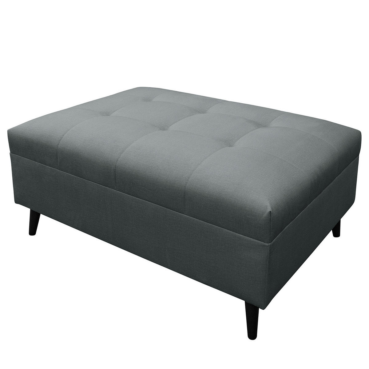 ECKSOFA mit Hocker - Anthrazit, Holz/Birkenholz (247/174cm) - home24