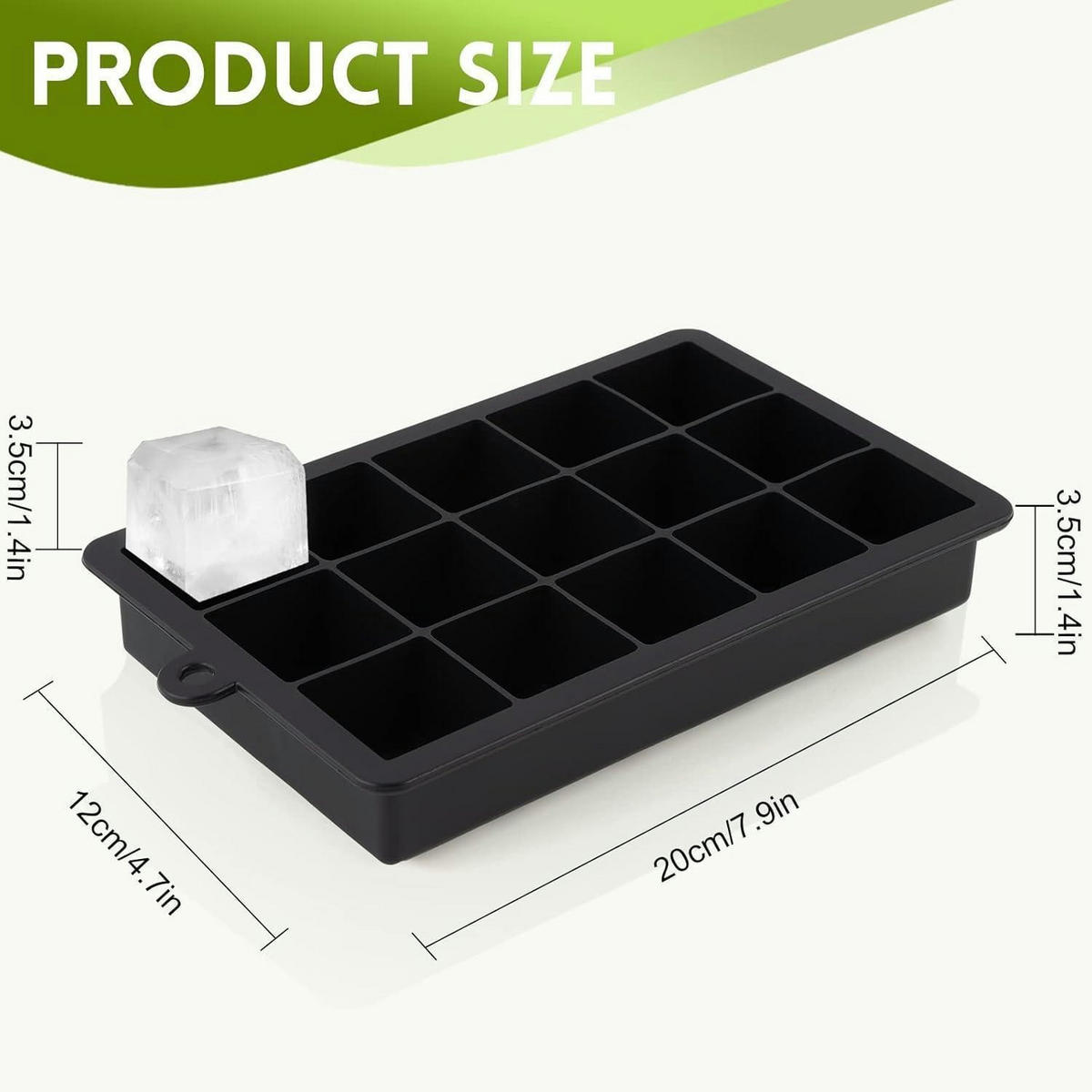EISWÜRFELFORM 3er-Pack Schwarz mit Deckel - Schwarz, Kunststoff (12/3.5/20cm)