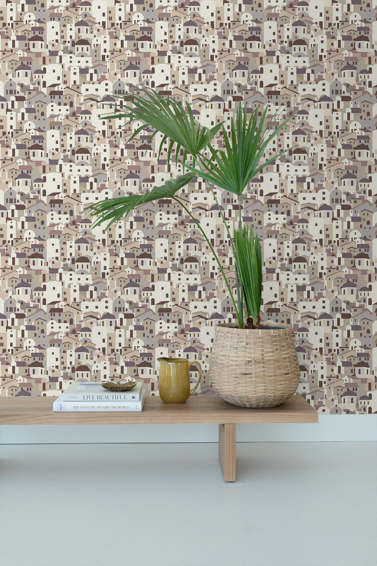TAPETE Mediterrane Häuser 50 x 900 cm - Beige, Papier (50/900cm) - ESTAhome