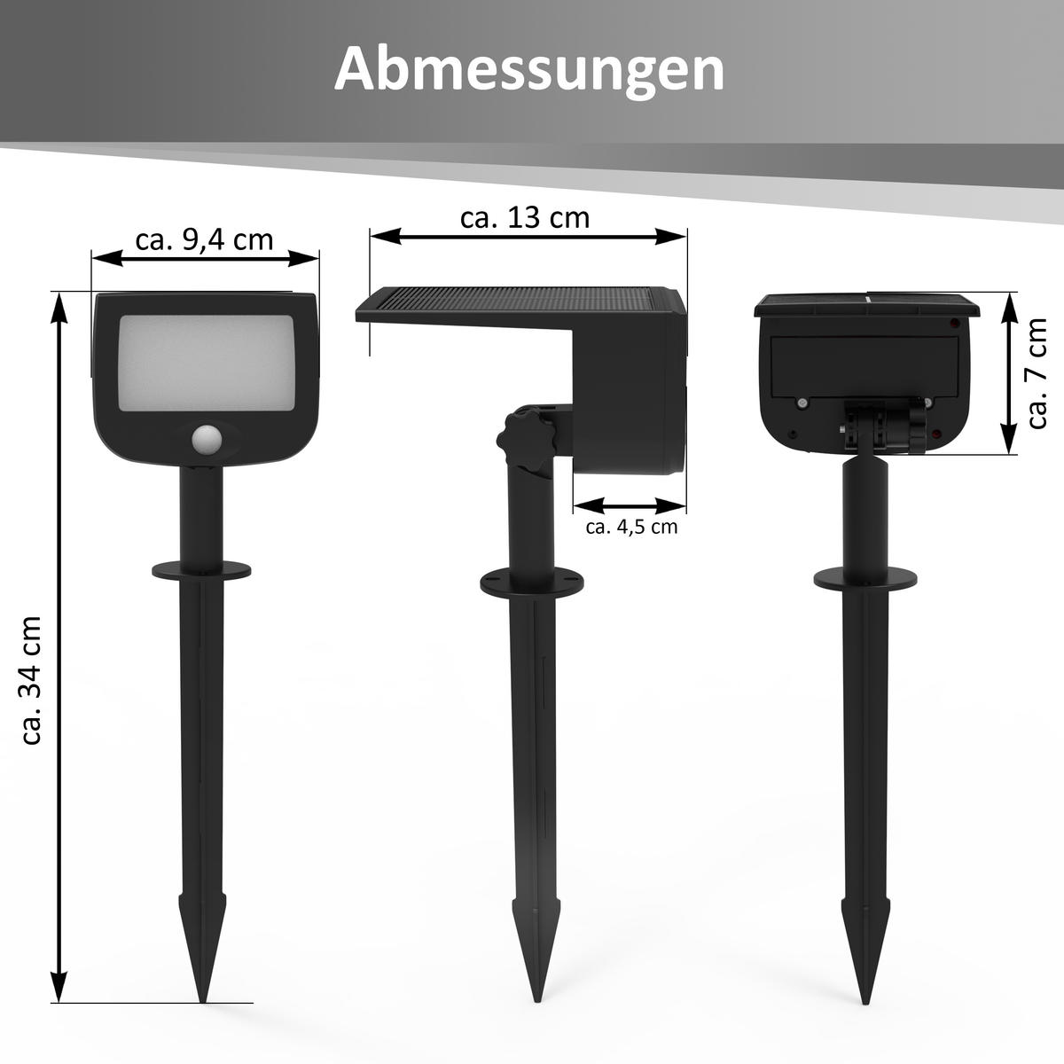 LED-SOLAR-SICHERHEITSLEUCHTE - mit Bewegungsmelder und Funk-Aktivierung für Garten und Terrasse, 6er-Set - Weiß, Kunststoff (13/4.5/33.9cm) - Northpoint