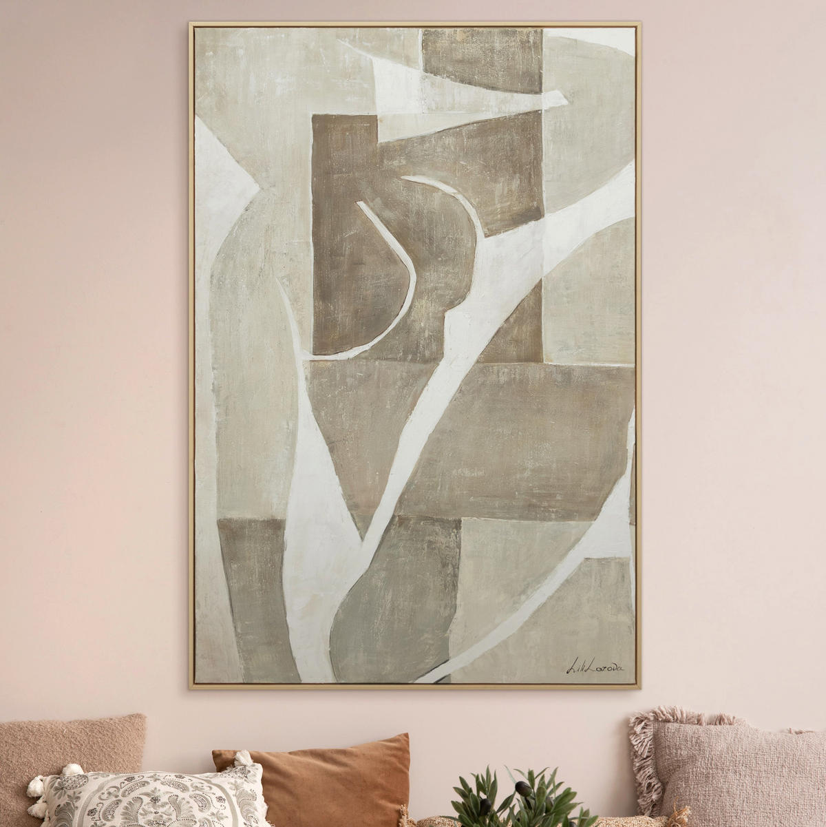 GEMÄLDE Mary Schattenfugenrahmen Eichefarben 140x100 cm - Eichefarben, Holz (140/100cm) - YS-art gallery