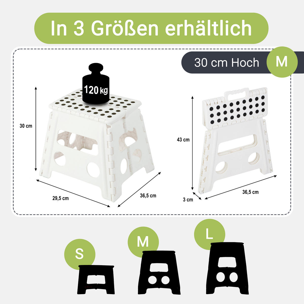KLAPPHOCKER, 100% Kunststoff - Weiß, Kunststoff (29/30/22cm) - Zollner