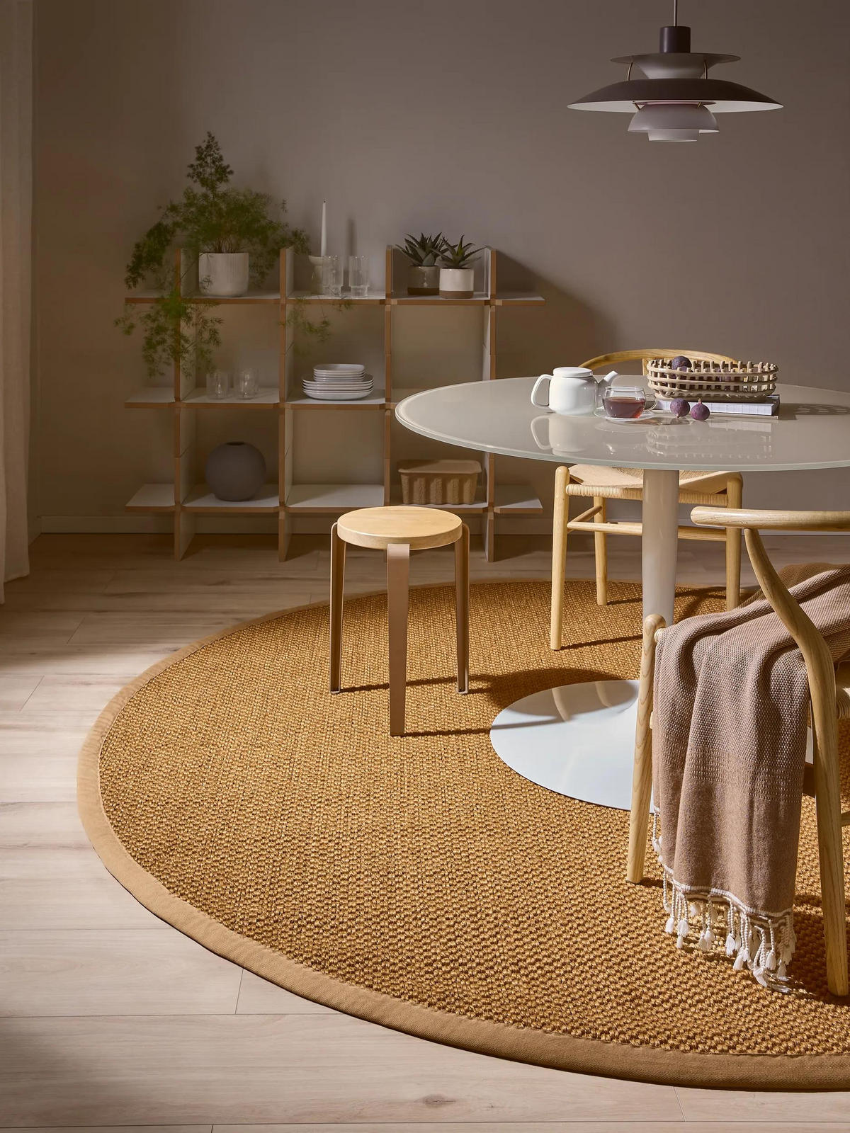 SISALTEPPICH Greta Beige ø 150 cm rund - Beige, Textil (150/150cm) - benuta Pure