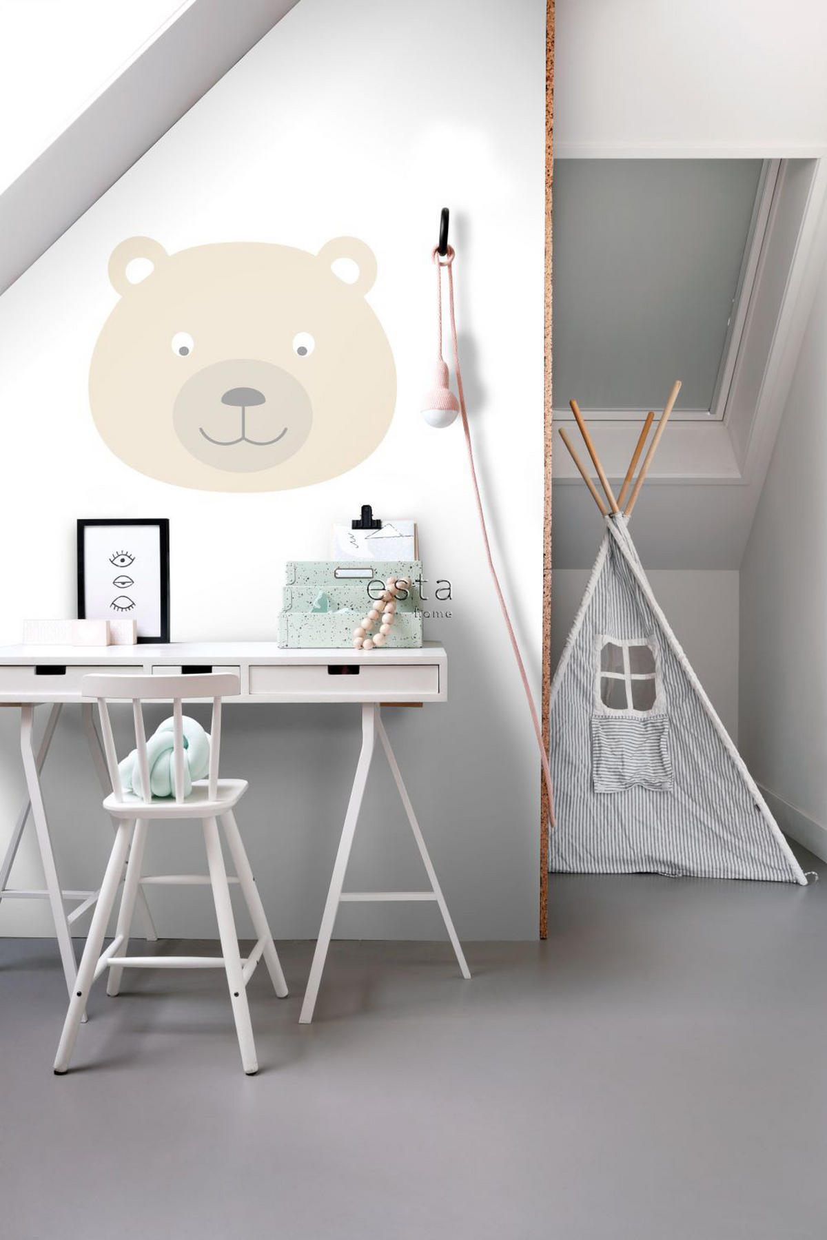 WANDTATTOO Tierköpfe 70 x 62 cm - Beige, Papier (70/62/62cm) - ESTAhome