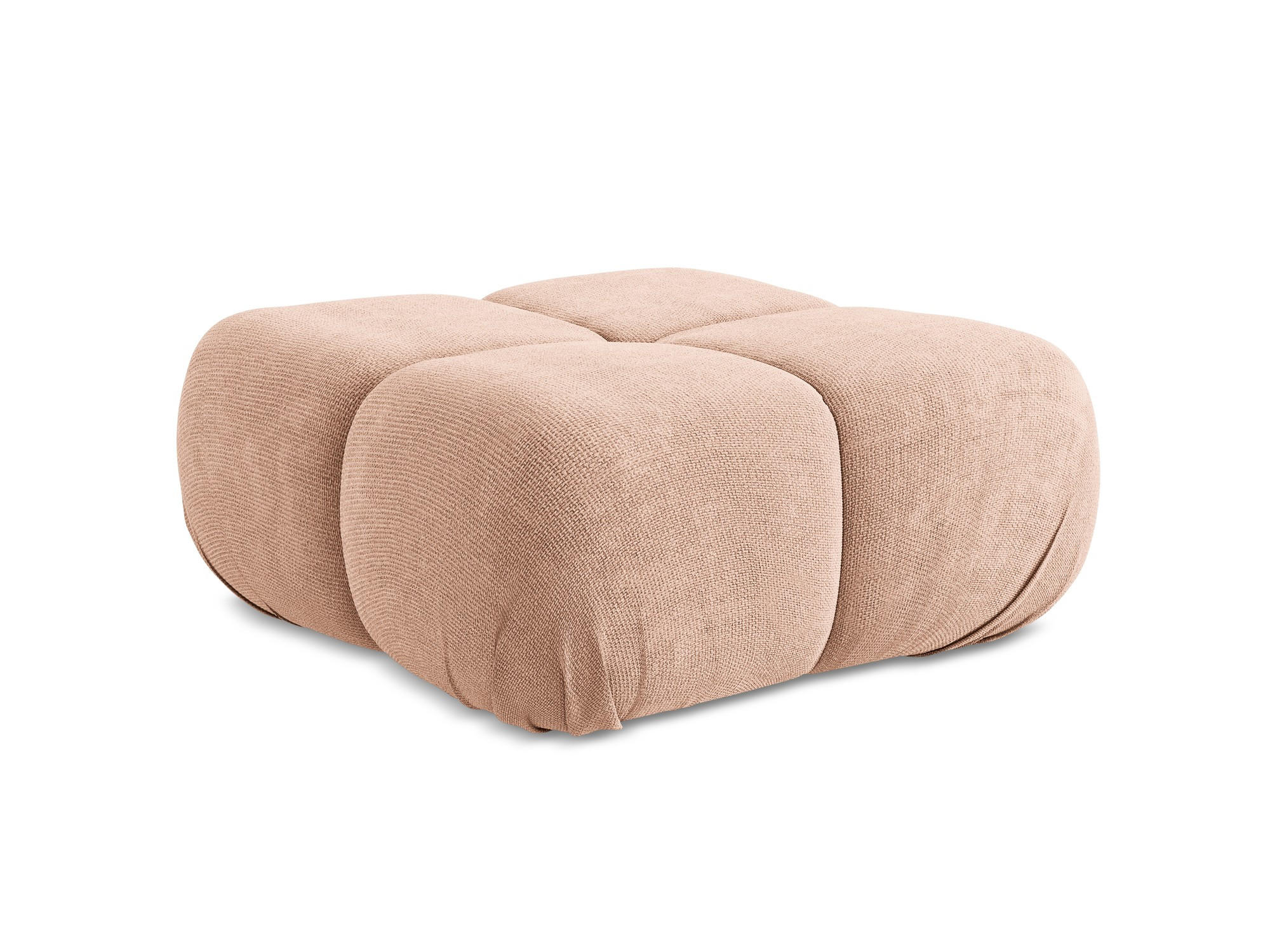 POUF Chenille Stoff Pink - Pink/Koralle, Kunststoff/Textil (95/41/95cm) - Makamii