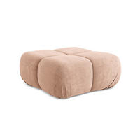 POUF Chenille Stoff Pink - Pink/Koralle, Kunststoff/Textil (95/41/95cm) - Makamii