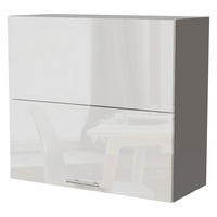 KÜCHENHÄNGESCHRANK Essen W8B/80-AV Weiß Hochglanz / Grau Matt 80 / 32,5 / 72cm - Weiß Hochglanz/Grau, Holz/Holzwerkstoff (80/72/32.5cm) - Feldmann-Wohnen