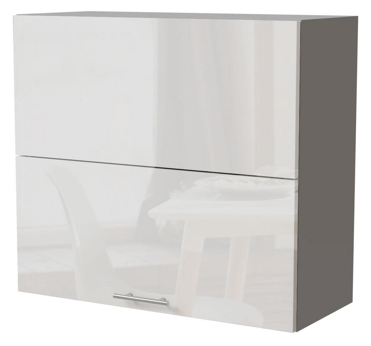 KÜCHENHÄNGESCHRANK Essen W8B/80-AV Weiß Hochglanz / Grau Matt 80 / 32,5 / 72cm - Weiß Hochglanz/Grau, Holz/Holzwerkstoff (80/72/32.5cm) - Feldmann-Wohnen