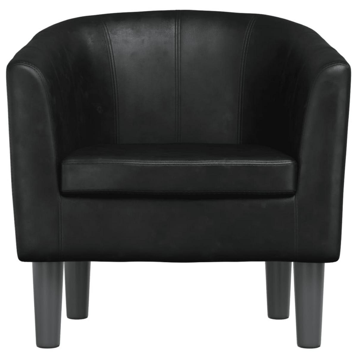 CLUBSESSEL Haltbar 70/56/68 cm Schwarz Kunstler - Schwarz, Leder (56/68/70cm) - vidaXL