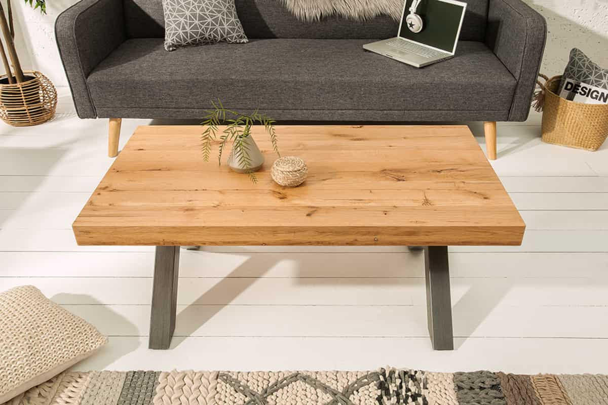 COUCHTISCH THOR Eiche Natur 110 cm - Braun, Holz/Metall (60/110/45cm) - riess-ambiente