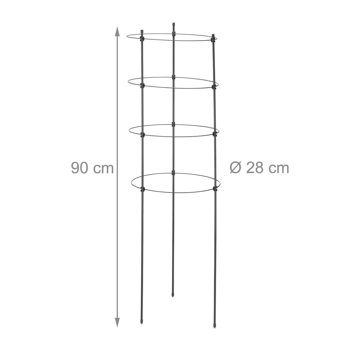 2XRANKHILFE - Schwarz, Kunststoff/Metall (30/90/30cm) - Relaxdays
