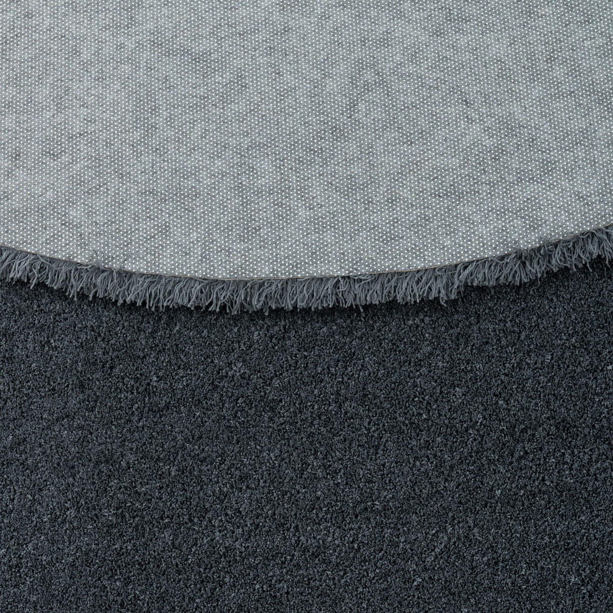 LUXUS HOCHFLOR LANGFLOR TEPPICH HARMONY RUND - Anthrazit, Textil (100/100cm) - Snapstyle