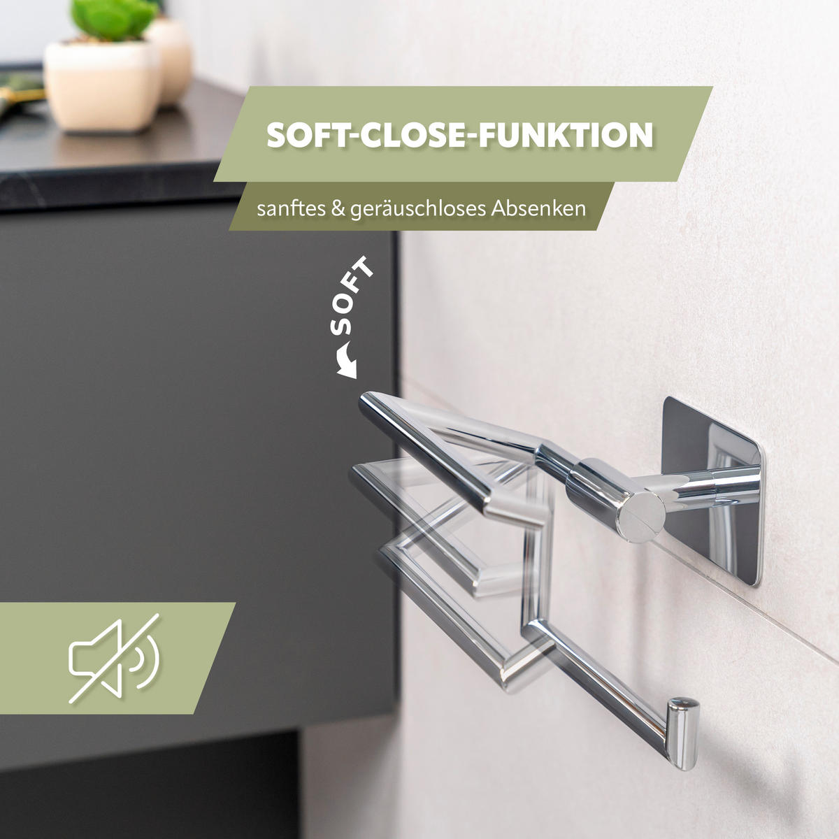 TOILETTENPAPIERHALTER LUCENTE TAPE - Chromfarben, Metall (15.5/12/6cm) - bremermann